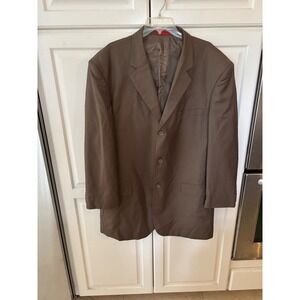 Pascal Morabito Mens Super‎ 120 Wool Blazer 3 Button Suit Jacket Brown
